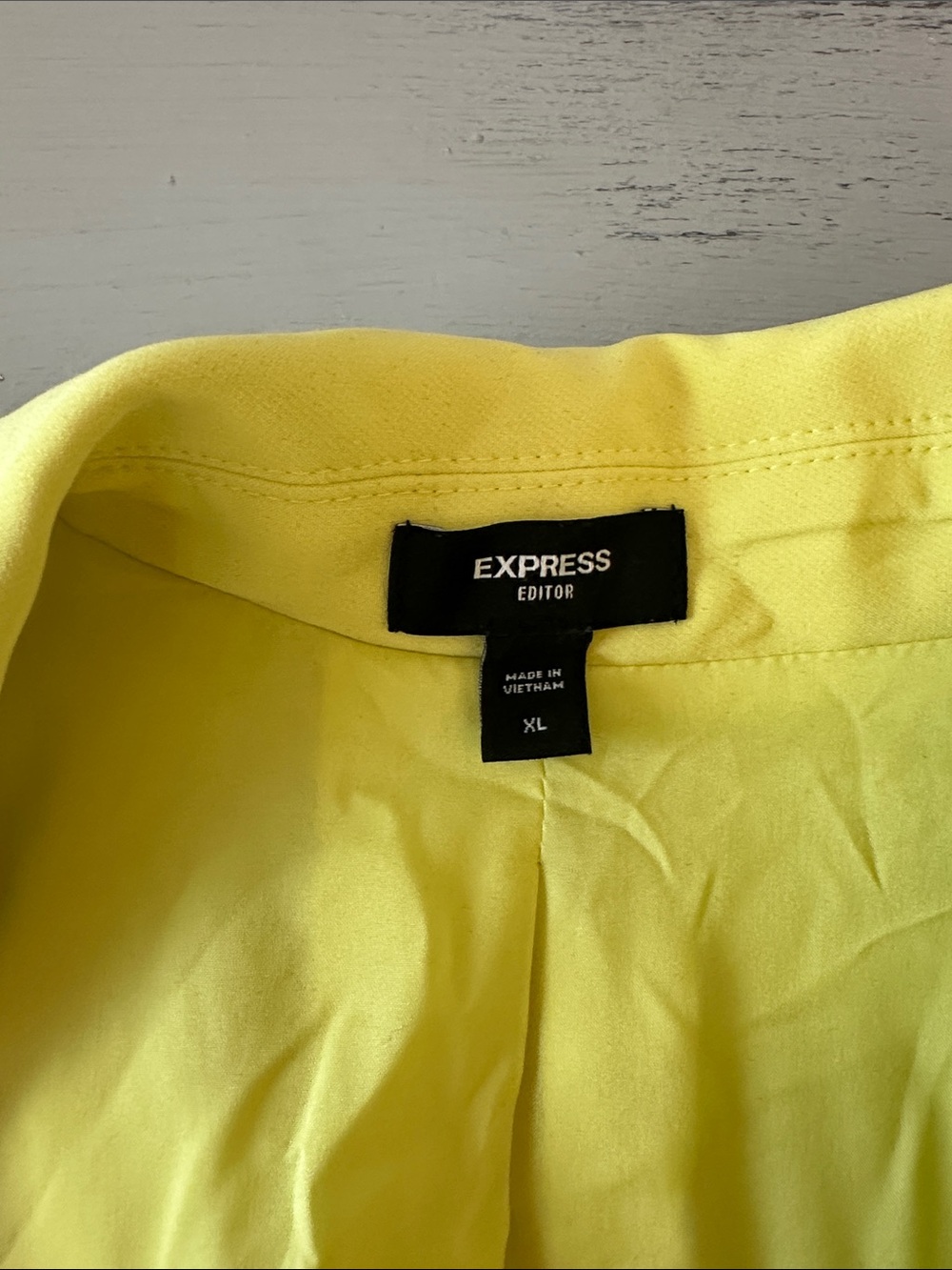 Express Bright Yellow Single-Button Women's Blazer Cropped - Picture 2 of 4
